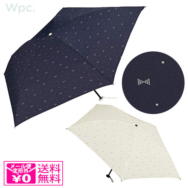 定形外送料無料 wpc. 雨傘 折りたたみ傘 ジェムリボン mini AL-012 ワールドパーティー 超軽量 折畳み傘 90g 傘 リボン ドット